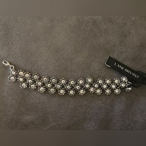 NWT Lane Bryant Silver Floral Bracelet